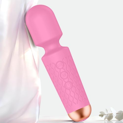 Upgraded Handheld Massager Cordless Rechargeable with 20 Patterns 8 Speeds, Premium Silicone Light Pink Mini Massager Tool Device for Whole Body Muscle Relaxation and Stress Relieve by Unknown