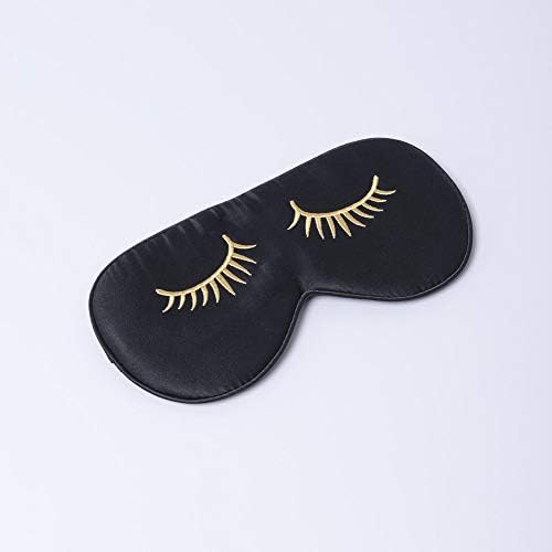 Tim & Tina Silk Sleep Mask for Women Men Comfortable Blindfold Eye Mask with Adjustable Strap for Travel Yoga Nap Shift Work (Black (Long Eyelashes)) by TimTina