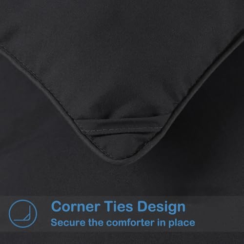 MAPLE DOWN Queen Comforter Size Duvet Insert-Down Alternative Comforter with Corner Tabs-Lightweight Fluffy Breathable Machine Washable (Black,90"x90") - Image 5