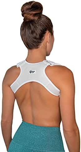 Upper Back Posture and Neck Hump Corrector - for Women and Men - Support Brace and Straightener for Pain Relief - Rounded Shoulder and Buffalo Hunchback Alignment - Discreet Under Clothes - White by Whyte+Lyon