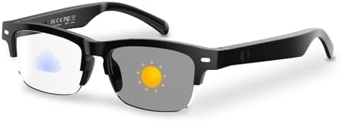 Smart Bluetooth Glasses with Open-Ear Audio & Photochromic Lenses by Padom