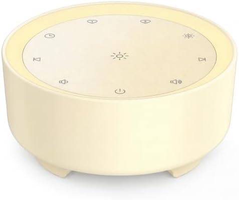 Kipcush White Noise Machine for Sleeping, Baby & Adults, High-Fidelity Non-Looping Sounds, Sleep Sound Machine with Dimmable Night Light, USB Powered, Memory Function, Home, Nursery & Travel by Kipcush%C2%AE