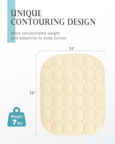 Cottonblue Small Weighted Lap Blanket 7lbs for Adults Teens 24"x29", Beige - Image 3