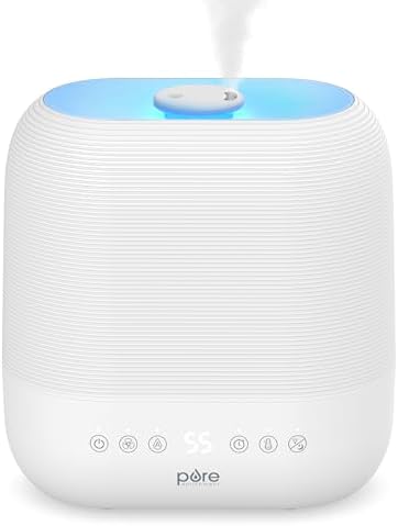 Pure Enrichment HUME Sense Warm & Cool Mist Top-Fill Humidifier, 2-Gal Tank, Up to 4.5 Days, Auto Humidity Sensor, 3 Mist Levels, Night Light, Aromatherapy, Sleep Mode & Auto Shut-Off by Unknown