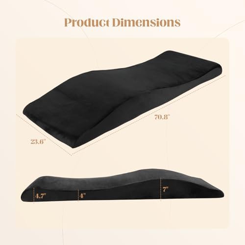 FAHKNS Lash Bed Topper, Ergonomic Lash Bed Foam Topper, High Density Foam Massage Table Pad, Curvy Esthetician, Washable Massage Table Padding Cushion for Beauty Salon, 70.8in×23.6in, Black - Image 2