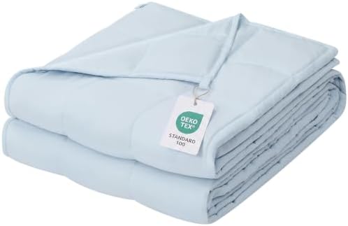 ZonLi Weighted Blanket for Adults (48"x72", 12lbs, Light Blue) by Zonli