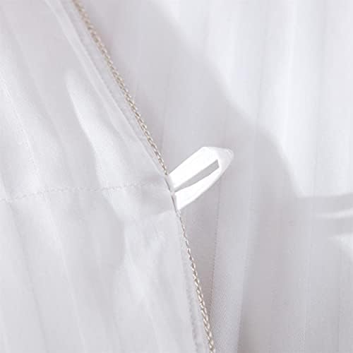 Luxurious All-Season Goose Down Feather Fiber Comforter Duvet Insert, Exquisite King White Stripe Design, Premium Baffle Box, 100% Cotton Down Proof Fabric, 65 oz. Fill Weight - Image 7