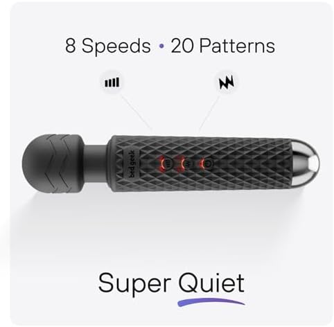 bed geek Handheld Cordless Personal Wand Massager – Waterproof, USB Rechargeable, 20 Vibration Patterns, 8 Speeds, Memory Feature, Skin-Soft Silicone for Ultimate Relaxation Tool - Image 3