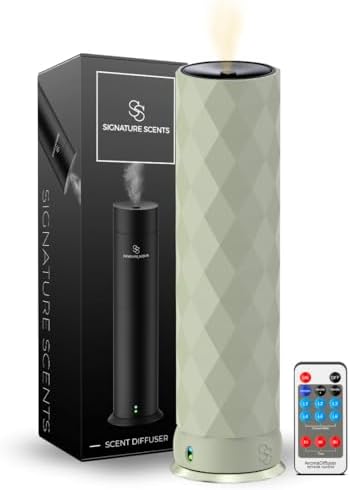 Waterless Essential Oil Hotel Scent Diffuser - Cold Air Diffuser - Covers 1000 sq. ft. - Waterless Diffuser for Home, Office & Hotel (Black + Interchangeable Sleeve) (Black + Light Gray Sleeve) by SignatureScents