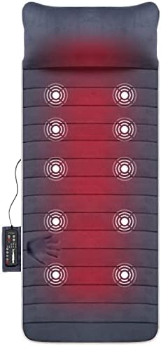 Snailax Memory Foam Massage Mat with Heat, 10 Vibrating Motors Full Body Massager Pad for Back Pain Relief, 6 Heating Pads for Neck, Lumbar, and Leg - Gifts for Mom by Snailax