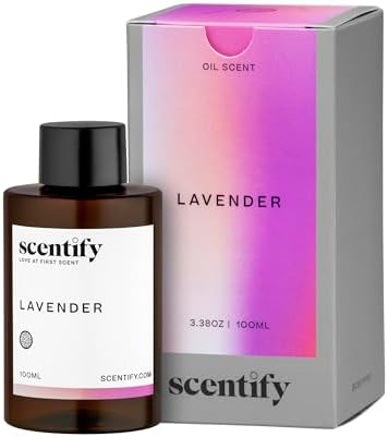Scentify Lavender Musk Aroma Oil Refill Scent for Oil Diffusers - Bergamot, Vanilla, Cedarwood Scents - Luxurious Relaxing Aromatherapy Diffuser Fragrance 100ml, 3.38 oz by Scentify