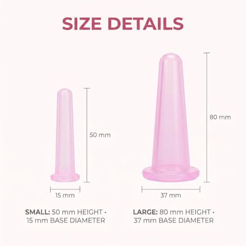 BWESOO 4Pcs Massage Cupping Set Silicone Mini Facial Cups Face Massager Helper Skin Care Neck Back Eyes Massaging Cup Safe to Use, Don't Worry About Burns Health Care Products (Pink) - Image 2