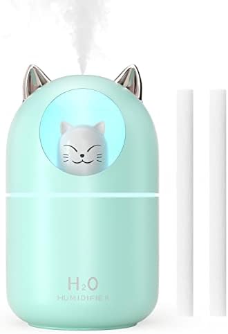 Cool Mist Humidifier,300ml Mini Humidifiers with Night Light,Waterless Auto-Off Air Humidifier,20dB Quiet Humidifiers for Bedroom,Car, Plant for Girl Boy by NORHOM
