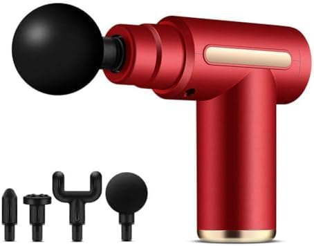 Portable Massage Gun Deep Tissue,Percussion Handheld Muscle Massager Tool, Ideal Gifts for Home & Travel (Red) by Unknown