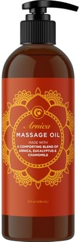Arnica Massage Oil for Muscle Relaxing - Comforting Sore Muscle Massage Oil for Full Body Relief with Soothing Chamomile Lavender Peppermint & Rosemary Essential Oils - Vegan & Non GMO (8 Fl Oz) by MapleHolistics