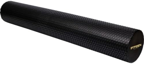 Foam Roller for Muscle Massage, Stiff Back Pain Relief, Physical Therapy, Deep Tissue, Exercise Equipment for Home Gym, Stress, Yoga, Pilates for the Fit Citizen (Black, XL 36 x 6 inches) by FITIZEN