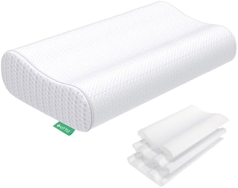 UTTU Cervical Pillow for Neck Pain Relief, Memory Foam Neck Pillow for Sleeping, Adjustable Orthopedic Sandwich Pillow, Contour Cooling for Side Back Stomach Sleeper, King(27.6"×15.7"×5.2"/4.5") by UTTU