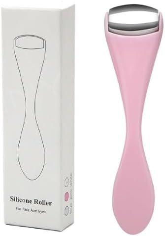 Mini Eye Face Rollers Massager 304 Stainless Steel Ice Silicone Roller for Relief Pain Skincare Facial Women Girl Gift Pink Color by Gajoin