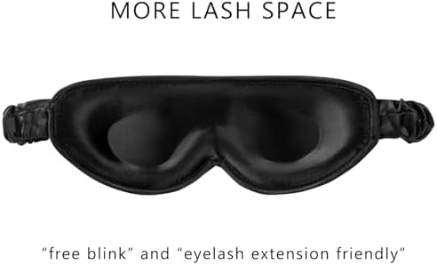 ALASKA BEAR Luxurious Silk Eye Mask with Deep Contour Molded Cups for Beauty Sleep & Lashes Extensions, 3D Zero Pressure Sleeping Eye Cover with Easy-to-Adjust Strap - Image 2