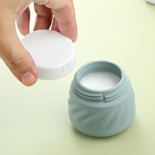 Gemice Silicone Cream Jars TSA Approved Travel Size Containers with Toiletry Bag, Wide Mouth Leak-proof Travel Accessories with Lid for Cosmetic Cream (4 Pack) - Image 4