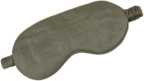 Eye mask Pure Linen Sleep Mask with Elastic Band, No Pressure On Eyes,Side Sleeper Eye Cover Organic Cotton Core Blindfold,Napping & Yoga Travel Essentials (Sage Green) by lyssiatina