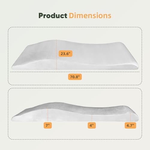 FAHKNS Lash Bed Topper, Ergonomic Lash Bed Foam Topper, High Density Foam Massage Table Pad, Curvy Esthetician, Washable Massage Table Padding Cushion for Beauty Salon, 70.8in×23.6in, Milky White - Image 3