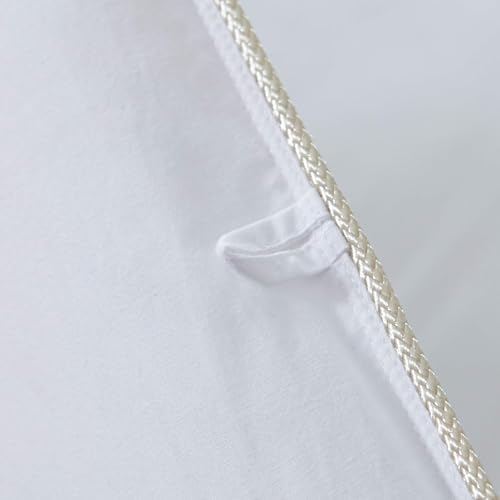 Luxurious Goose Down Feather Fiber Comforter Duvet Insert, Plain Solid Design,White 120 x 120, Premium Baffle Box 100% Egyptian Cotton, 85 oz Fill Weight, Super King - Image 7