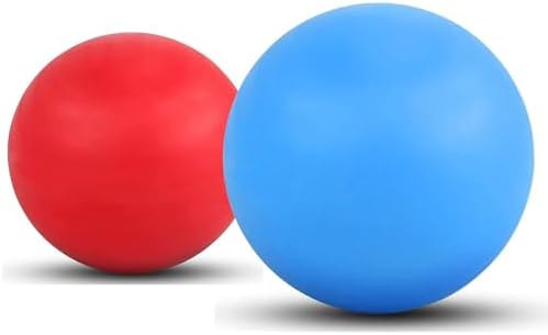 WOVTE Massage Lacrosse Ball for Sore Muscles, Shoulders, Neck, Back, Foot, Body, Deep Tissue, Trigger Point, Muscle Knots, Yoga and Myofascial Release (Blue) (Blue Red) by WOVTE