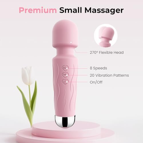 Kverg Handheld Personal Body Massager Wand with App – Waterproof, USB Rechargeable, 20 Vibration Patterns (Rose Pink) - Image 3