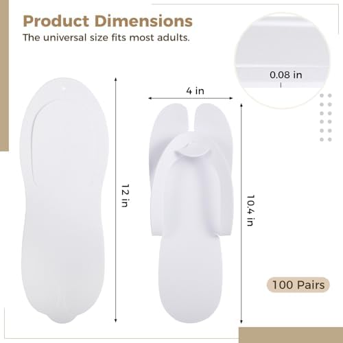 Disposable Pedicure Flip Flops Slippers Bulk,White EVA Flip-Flops Kit,SPA Pedicure Slippers for Adult,Lightweight and Easy to Wear,Ideal for Nail Salons,Hotels,Travel,Home,Party - Image 4