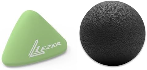 LEZER, Trigger Massage Point, Manual Massage Ball, Muscle Knots Relief Tool, Myofascial Release, Physical Therapy, Plantar Fasciitis, Set of 2 (Green Trigger and Black Ball) by LEZER