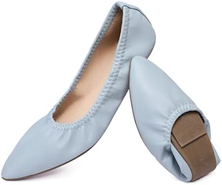 Women's Ballet Flat Slip On Flats - Classic Casual Dress Shoes, Foldable Portable Travel Ballet Walking Shoes by LM