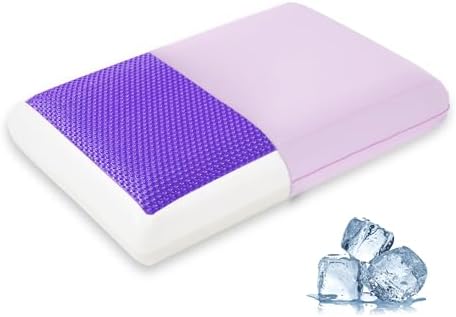 Cooling Gel Memory Foam Pillow for Hot/Side Sleepers, Neck Support, Purple by Unknown