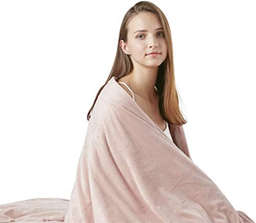 Weighted Blanket for Adults 20lbs, Queen Size Soft Cozy Fleece Sherpa Heavy Blankets for Sofa Bed, Dual Sided Comfort, Blush Pink, 60x80 Inch by DegreesofComfort