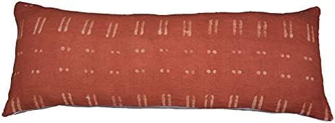 Trade Star 100% Cotton Lumbar Throw Pillow Cover Handloom Pillow Cases Modern Cushion Case Farmhouse Rustic Decor Decorative Authentic (Rust Blossom 14X36 INCHES) by TradeStar