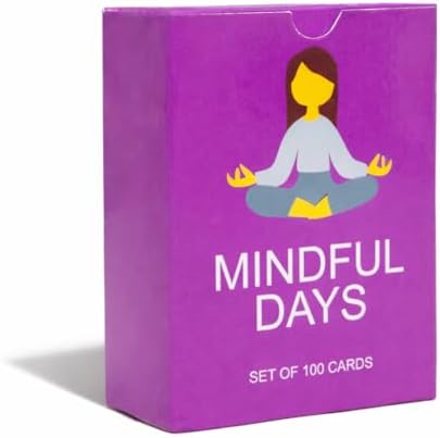 100 Mindful Days - Daily Mindful Activity Cards – Self-Care & Gratitude Prompts for All Ages | Portable Travel Deck for Mental Wellness, Focus & Stress Relief by MindfulnessWellness