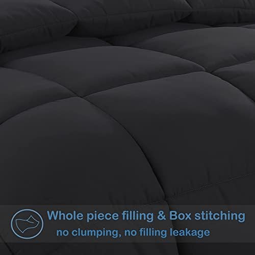 MAPLE DOWN Soft California King Size Comforter Duvet Insert-Down Alternative Comforter with Corner Tabs-Lightweight Fluffy Breathable Machine Washable (Black,102“x96”) - Image 4