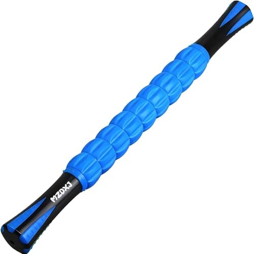 Muscle Roller & Massage Roller Stick for Athletes - Lymphatic Drainage Support, Relieves Muscle Soreness, Cramping & Tightness - Targets Legs, Arms, Back & Calves （Blue Wheel） by Morepicksawait%E2%80%94godiscover