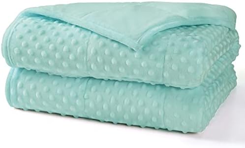 Alomidds Weighted Blanket, Luxury Velvet Weighted Blankets,Warm and Breathable Soft and Comfort Minky, Cute Heavy Blanket with Premium Glass Beads (36"x48" 5LBS, Teal) by Alomidds