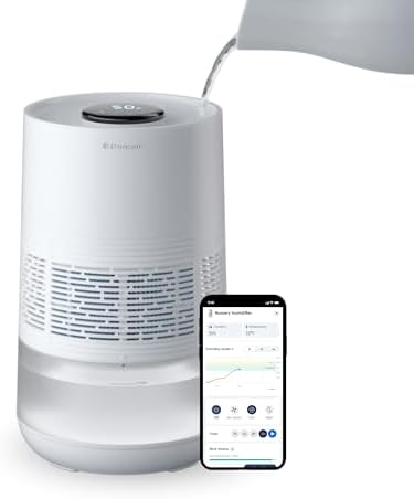 BLUEAIR Premium Smart Humidifier for Large Rooms, Bedrooms, Better Sleep with Evaporative Invisible Mist Tech, Auto Humidify, Easy Top Fill, Smart Control with App, Touchscreen, 3.5L Tank for 48 hours by Unknown