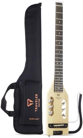 Traveler Guitar Ultra-Light Acoustic Guitar Maple | Portable Acoustic with Removable Lap Rest | Full 24 3/4" Scale Headless Guitar | Custom Gig Bag Included by TravelerGuitar