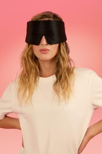 Glow People Silk Sleep Mask – 100% Mulberry Silk Eye Mask for Sleeping, Total Blackout, Cloud-Soft and Adjustable for Beauty Sleep and Travel - Charcoal - Image 6
