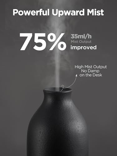 InnoGear 150ml Ceramic Essential Oil Diffuser, Diffusers for Home, Black - Image 2