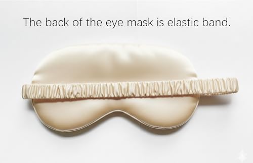[3 Pack] QSYW Sleep Masks, Satin Eye Mask for Sleeping - Silky Eye Masks Bulk with Storage Bag & Elastic Strap,Beige - Image 6