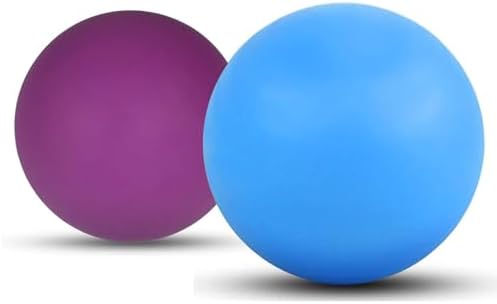 WOVTE 2 Pack Massage Lacrosse Balls for Sore Muscles, Shoulders, Neck, Back, Foot, Body, Deep Tissue, Myofascial Release, Trigger Point Therapy, Muscle Knots and Yoga Therapy (Blue Purple) by WOVTE