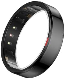 POBOVi Gen 2 Titanium Smart Ring for Women & Men, Sleep & Heart Rate Tracker, No Subscription, Size Before You Buy (Polished Black, 7) by POBOViRing