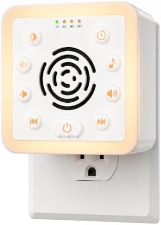Zarler Wall Plug in White Noise Machine - Always On, No Batteries to Recharge, Noise Masking Sound Machine for Sleep, Office Privacy & Travel, 32 Volume Controls, 30 Soothing Sounds, Night Light by ZarlerOfficial