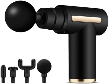 Portable Massage Gun Deep Tissue,Percussion Handheld Muscle Massager Tool, Ideal Gifts for Home & Travel (Black) by Unknown