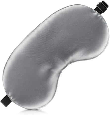 Sleep Mask Silk Eye Mask for Men Sleeping Mask, Adjustable Elastic Strap for Night Shading Sleep Mask, Soft and Comfortable for Both Men and Women (Grey) by Unknown