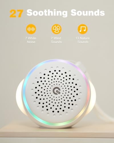 White Noise Sound Machine with 27 Soothing Sounds,Sleep Sound Timer and Memory Function - Portable Sound Machine for Baby and Adult at Home,Office,Travel and More - Image 2
